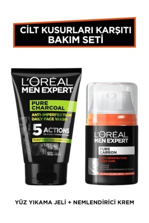 Anti-Skin Flaws Men's Care Set - Face Washing Gel 100ml + Daily Moisturizing Cream 50ml PKTBKMST - L'Oreal Paris Men Expert