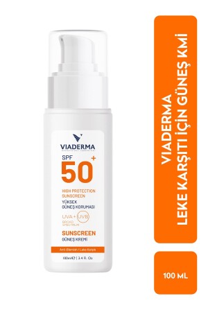 Anti-Unreinheiten-Gesichts- und Körperschutz-Sonnencreme mit Lichtschutzfaktor 50, 100 ml – wasserbeständig für alle Hauttypen - Viaderma