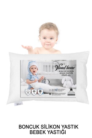Antialerjik Bebek Yastık- Boncuk Silikon- %100 Pamuklu Kılıf- 200gr - Vionel Home