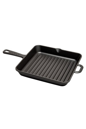 Antibakterielle Grillpfanne aus schwarzem Gusseisen, 24 cm, 6688 - Sürel