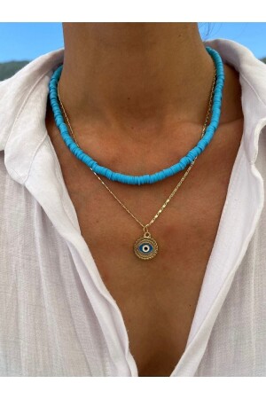 Antique Eye Chain Fimo Double Combination Necklace - Magicstone