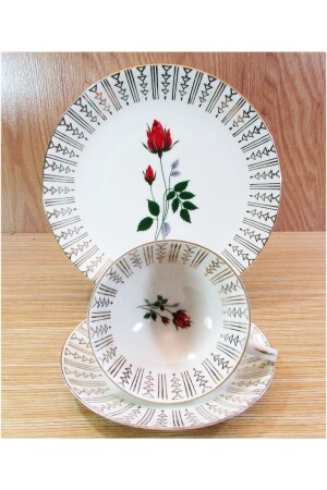 Antique Gkc Bavarian Porcelain Trio Teacup.Flower Motif 2055843 - SHAZ