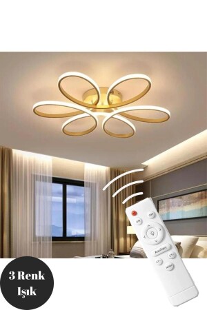 Antique Plafonier Modern 3 Color Light LED Chandelier with Remote Control nipul-e-k-01 - Elektroyou