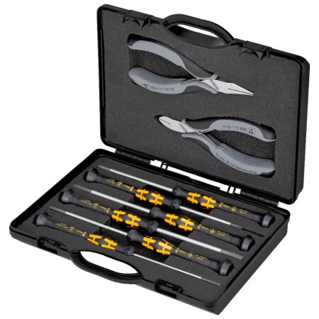 Antistatic 8-piece electrician's pliers and screwdriver set ESD KNIPEX 002018 - Knipex