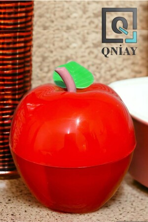 Apple Sugar Bowl Snack Bowl Turkish Delight Bowl Decorative Gift Red Plastic Lid Tea Coffee Presentation - Qniay