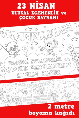 April 23 Children's Day Fun Coloring Activity Sheet - 2 Meters - Sim Tasarım