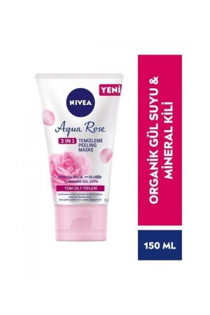 Aqua Rose 3 in 1 Facial Cleansing and Peeling Mask Rose Water Mineral Clay 150ml 94417 - NIVEA