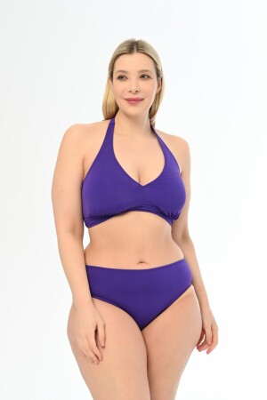 Aquaviva Damen-Bikini-Set „Elena“ in Lila mit Neckholder und Triangel-Ausschnitt in Übergröße - Aquaviva
