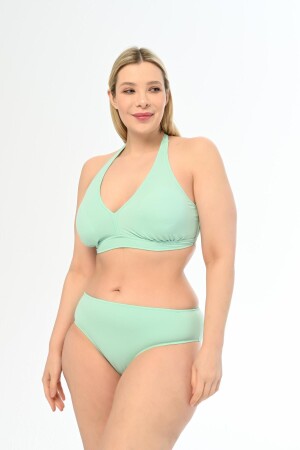Aquaviva Kadın Mint Büyük Beden Boyundan Bağlı Üçgen Elena Bikini Takımı - Aquaviva
