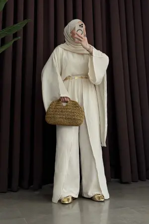 Arabic Premium Müslin Takım Bej - Nuuwears