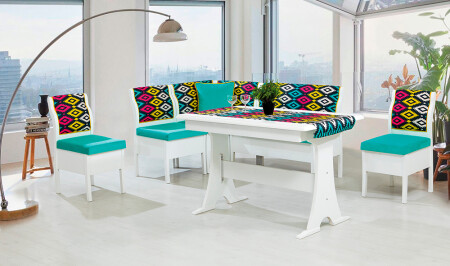 Aras Kitchen Corner Set - Turquoise - Cadde Yıldız