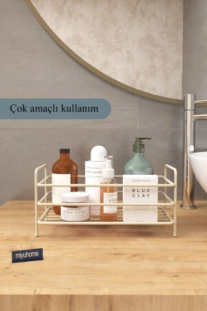 Arbeitsplattenregal, Badezimmerregal, Make-up-Regal, Küchenregal, Mehrzweck-Organizer, Organizer, Beige - Moniev