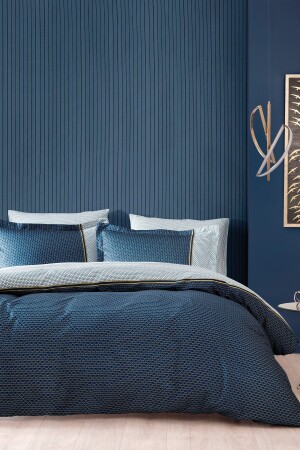 Arch Double Satin Duvet Cover Set - Navy Blue YTSGRPIST-1423942 - Yataş