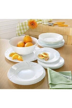 Arcopal Cadix White 24 Piece Dinner Set for 6 People. dowry set. Service-Dinner-Dessert Plate. soup Bowl. MADAME LUDA REGISTERED TRADEMARK GUARANTEE. - Luminarc