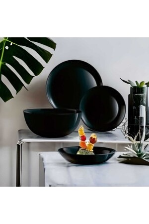 Arcopal Zelie Black 36 Piece Dinner Set for 6 People AB30568 - Luminarc