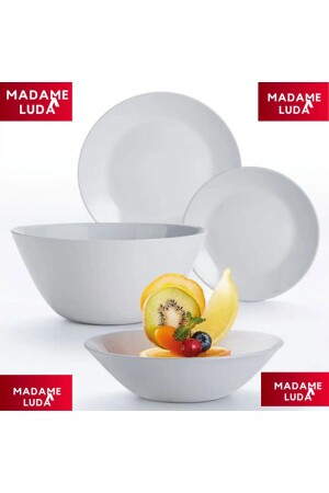 Arcopal Zelie White 24 Piece Dinner Set for 6 People. MADAME LUDA HOME COLLECTION ZELİE. - Luminarc