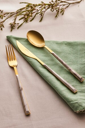 Arete 18 Piece Cutlery Set for 6 Persons Gold 153. 03. 08. 4614 - Karaca