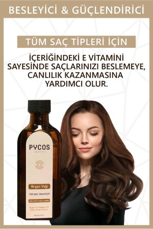Argan Oil 95 Ml- Hair Growth - Strengthening - Anti-Breakage - Softening Intense Argan Hair Care Oil - Pycos Cosmetics