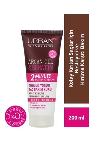 Argan Oil & Keratin Intensive Hair Care Mask Special for Easily Broken, Damaged Hair - 200 ml - Urban Care