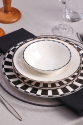 Aries Black 24 Piece Porcelain Dinner Set for 6 People 153. 03. 06. 2400 - Karaca