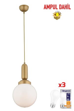 Arlo Single Antique Glass Pendant Lamp - LED Bulb Included Ball Chandelier Modern Corridor Kitchen Living Room Pendant Lamp Chandelier 3381-01-FR-A - Apliqa