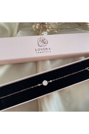 Armband mit gebrochener Stein-Lotusblume – 925er Sterlingsilber - Lovera Jewellery