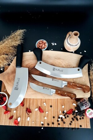 Armor Knife Set 4 Pieces Onion Cleaver Mincing Knife Meat Knives GTR-2668 - SürLaz