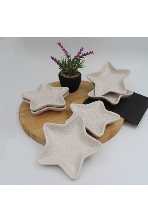 Arna 14 Cm Ceramic Star Snack Bowl-silvery White ARN14YLDZCRZ061 - Arna Porselen