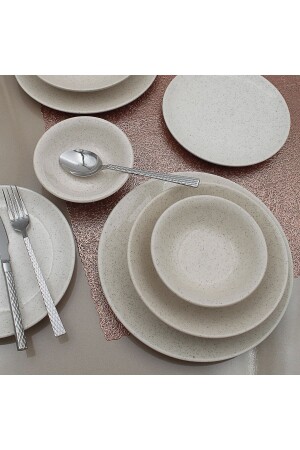 Arna 24 Piece Dinner Set for 6 People - Silvery Stone 8681349099164 - Arna Porselen
