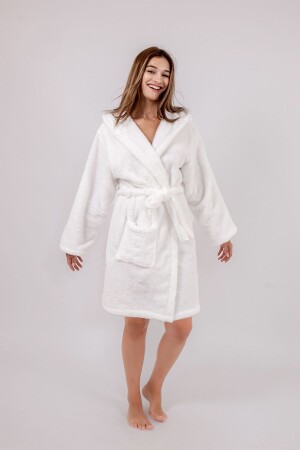 Arna Hooded Wellsoft Plush Dressing Gown Robdeşambr Bathrobe - Mariva Home