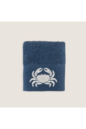 Aron besticktes Handtuch 30x50 cm Marineblau CK212TEK008 - Chakra