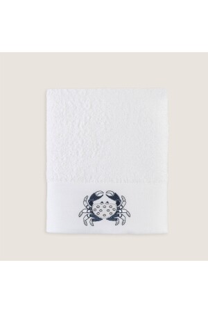 Aron Nakışlı Yüz Havlusu 50x90 cm Beyaz CK212TEK009 - Chakra