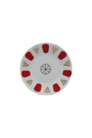Arow Brand Porcelain Red and White Coffee Shop Model 6-Piece Tea Plate Arow Coffee Shop Model 6-Piece Tea Plate - Porland