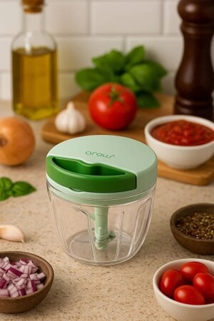 Arow Marcas 5-Blade Mini Handheld Food Processor - Corded Rondo with 1000ml Capacity - Arow