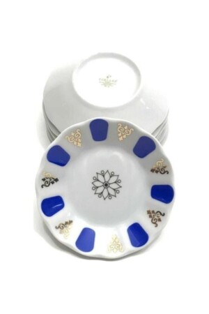 Arow Porzellan Blau und Weiß Coffee Shop Modell 6-teiliger Teeteller Coffee Shop Modell 6-teiliger Teeteller Blau und Weiß - Porland