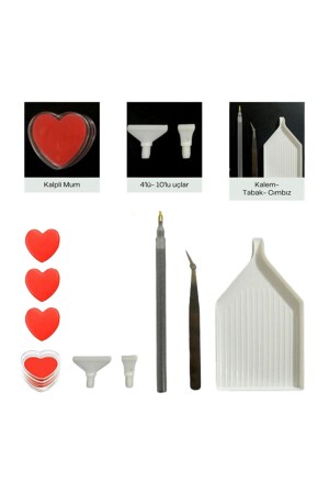 Art Pen - Plate - Tweezers - 4-Piece - 10-Piece Tips and Heart Candle Set (KTMC) E2020ak5 - Movas