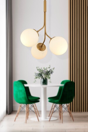 Artel 3-Piece Antique Ball Chandelier Modern Pendant Lamp, Kitchen Bedroom Living Room Chandelier 3756-03-FR - Apliqa
