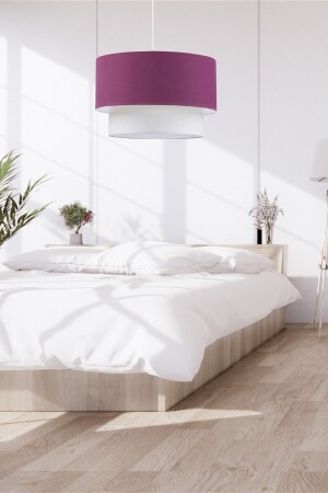 Artgift Cake Single Pendant Lamp Purple Fabric Chandelier Bedroom Living Hall Entrance AYD-1890 - HOMİNG