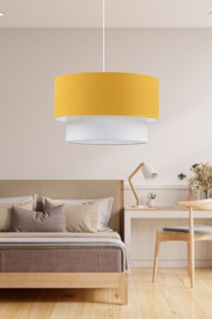 Artgift Cake Single Pendant Lamp Yellow Fabric Living Room Bedroom Children's Room Teenager's Room Chandelier AYD-1892 - HOMİNG