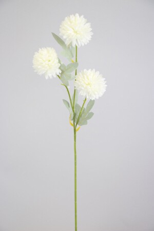 Artificial Flower 3 Ball Carnation Branch 62 Cm White - Yapay Çiçek Deposu