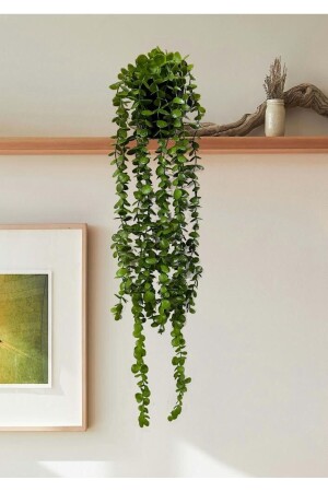 Artificial Flower Diamond Pot 70 Cm Dark Green Eucalyptus Pendant Lamp with Dense Leaves - Lilac Home