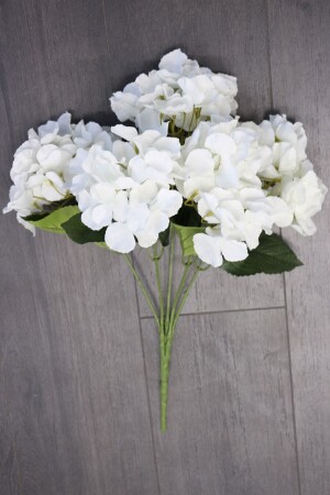 Artificial Flower Jumbo 5 Branches Hydrangea Bunch White YPCCK-BTN-274 - Yapay Çiçek Deposu