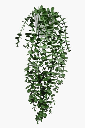 Artificial Flower Moblen Mica Diamond Green Eucalyptus Pendant in a White Pot - Lilac Home
