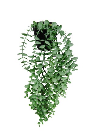 Artificial Flower Moblen Mica Diamond Green Eucalyptus Pendant in Black Pot - Lilac Home