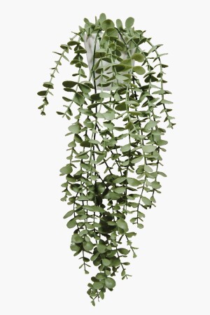 Artificial Flower Moblen Mica Diamond Pastel Green Eucalyptus Pendant in a White Pot - Lilac Home