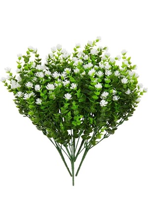 Artificial Flower White Enamel Boxwood Decorative Artificial Plant - Fesleğen Çiçek