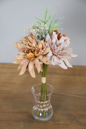 Artificial Lux Mini Chrysanthemum Bunch 25 Cm Coffee-powder - Yapay Çiçek Deposu