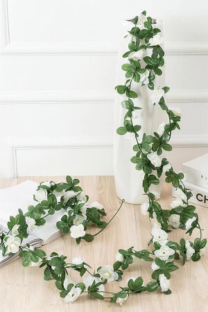 Artificial White Rose Ivy Flower - Bukashops