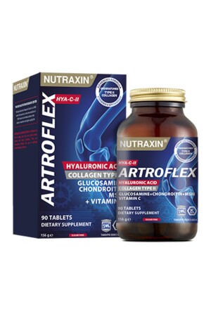 MNZ-Artroflex Hya C- II 90 حبوب - غلوكوزامين كاندرويتين MSM نوع 2 الكولاجين حمض هيلورونيك فيتامين C 8680512 - Nutraxin