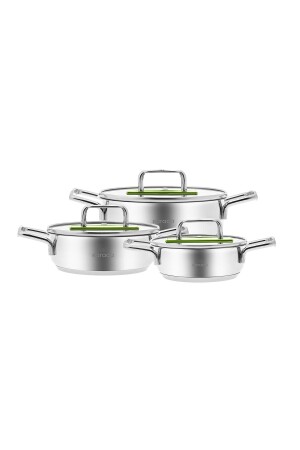 Arya Induction Based 6 Piece Midi Steel Cookware Set Green 153. 03. 08. 2187-1 - Karaca